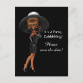 Frauen Diva Save the Date Ankündigungspostkarte (Vorderseite)