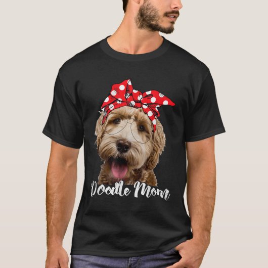 Frauen Doodle Mama Labradoodle Aussie Doodle Golde T-Shirt (Vorderseite)