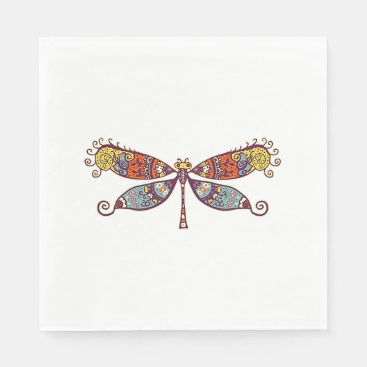 Frauen Dragonfly farbenfrohe Grafik Serviette (Vorderseite)