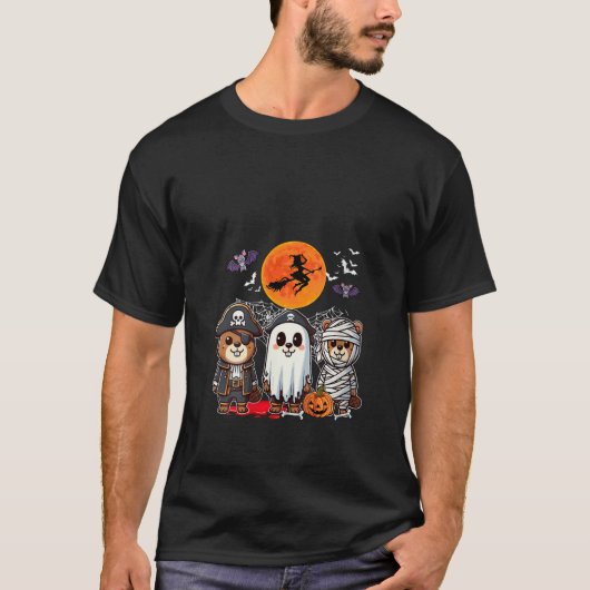 Frauen Drei schöne Beavers Kostüm Pirate Boo Mumm T-Shirt (Vorderseite)