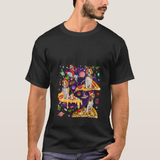 Frauen Drei Weihnachtsmann Rentiere Elf Beagles Re T-Shirt