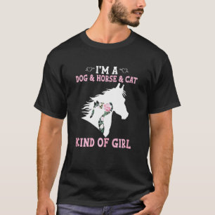 Frauen Dy Hund Katze Silhouette Tier G T-Shirt