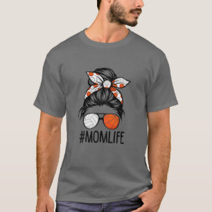 Frauen Dy Mama Life Volleyball Basketball Mütter  T-Shirt