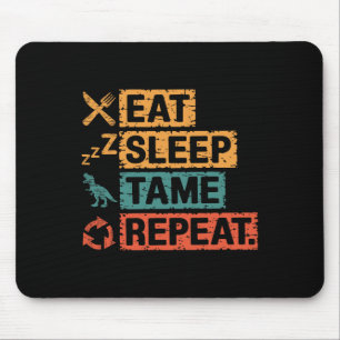 Frauen Eat Sleep Tame Repeat Gamer Dinosaur Trex L Mousepad