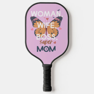 Frauen, Ehefrau, Chef, super Mom Pickleball Schläger