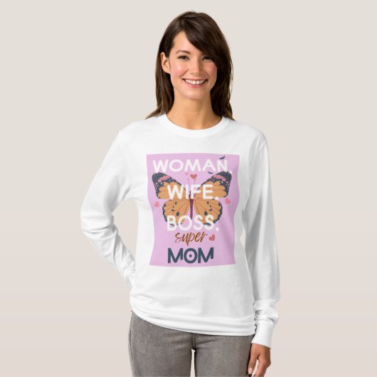 Frauen, Ehefrau, Chef, super Mom T-Shirt (Vorne ganz)