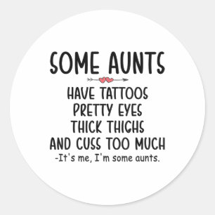 Frauen Einige Tanten haben Tattoos Hübsche Augen d Runder Aufkleber