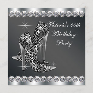 Frauen Elegante Black Birthday Party Einladung