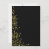 Frauen Elegante Blume Goldene Rose Altersversorgun Einladung (Rückseite)