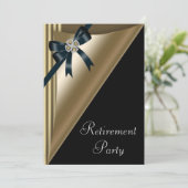 Frauen Elegantes Black Gold Diamond Retirement Par Einladung (Stehend Vorderseite)