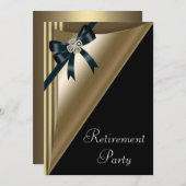 Frauen Elegantes Black Gold Diamond Retirement Par Einladung (Vorne/Hinten)