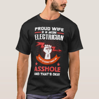 Frauen Elektriker Ehefrau Shirt Stolze Ehefrau ein