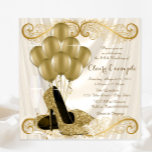 Frauen Elfenbeinküste und Gold Geburtstagsparty Gl Einladung<br><div class="desc">Die Elfenbein- und Goldparty lädt Sie ein mit wunderschönen Goldschuhen aus Glitzer, Goldballons, Champagner und Perlen auf einem glamourösen und luxuriösen, cremefarbenen, beigen Satin-Hintergrund. Diese elegante Rosa- und Goldparty-Einladung lässt sich leicht an Ihre Veranstaltung anpassen, indem Sie einfach Ihre Details in den Schriftart-Stil und Farbe, Wortlaut und Layout Ihrer Wahl...</div>