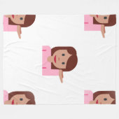 Frauen-Emoji-Decke Fleecedecke (Vorderseite (Horizontal))