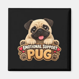Frauen Emotionaler Unterstützungs Pug Hund Jungen  Magnet