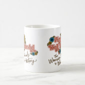 Frauen Empowerment Handwriting Retro Hippie Floral Kaffeetasse (Mittel)