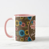 Frauen Empowerment Handwriting Retro Hippie Floral Tasse (Links)