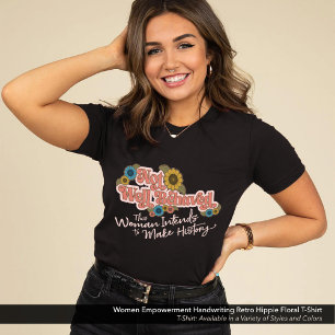 Frauen Empowerment Handwriting Retro Hippie Floral Tri-Blend Shirt
