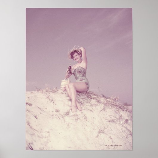 Frauen entspannen sich am Strand Poster (Vorne)