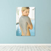 Frauen erhalten Behandlung der Wellness-Center Leinwanddruck (Insitu (Holzboden))