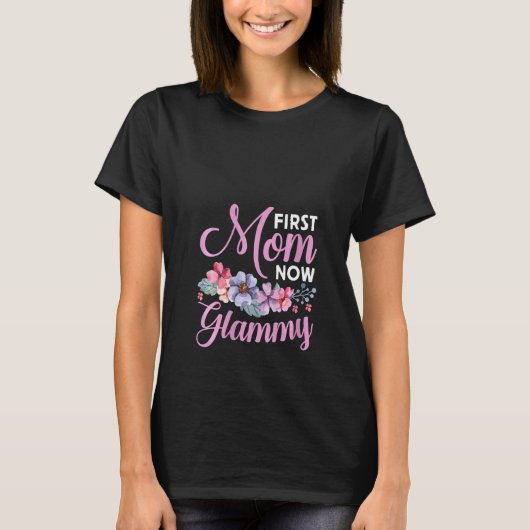 Frauen erste Mama jetzt Glammy Oma Segen Prom T-Shirt (Vorderseite)