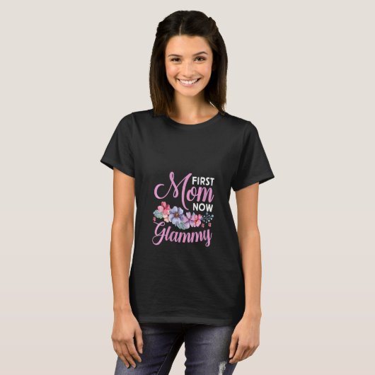 Frauen erste Mama jetzt Glammy Oma Segen Prom T-Shirt (Vorne ganz)