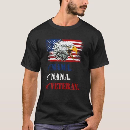 Frauen erste Mama jetzt Nana Niedliche American Ea T-Shirt (Vorderseite)