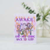 Frauen erwachen postkarte (Stehend Vorderseite)