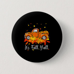 Frauen Es Ist Herbst Euch Kürbiswagen Herbstbaum E Button
