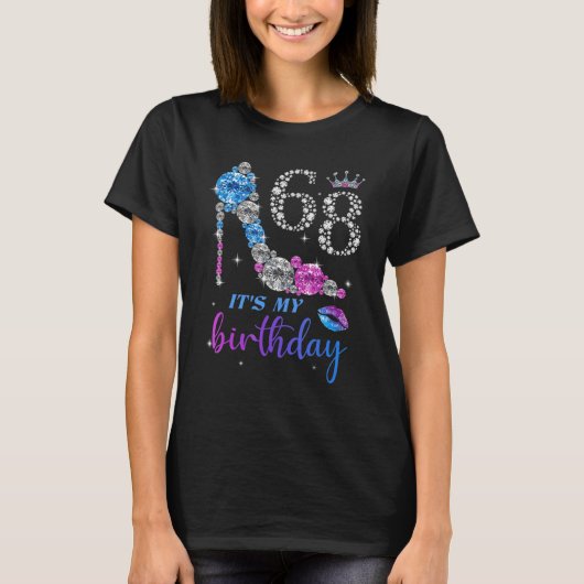 Frauen es ist mein 68. Lila Schuhkronenhappy 68. T-Shirt (Vorderseite)