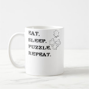 Frauen Essen Schlafen Jigsaw Puzzle Wiederholen Kaffeetasse