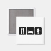 Frauen essen schlafende Liftgewichte Magnet (Vorderseite/Rückseite)