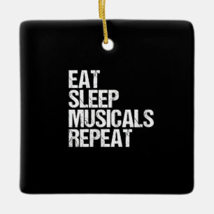 Frauen essen schlafende Musicals wiederholen Broad Keramikornament
