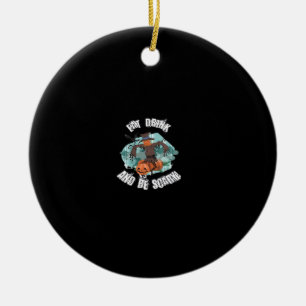 Frauen Essen Trinken Und Seien Gruselig Halloween  Keramik Ornament