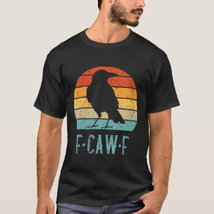 Frauen F-caw-f Black Crow Black Bird Retro Sunset T-Shirt