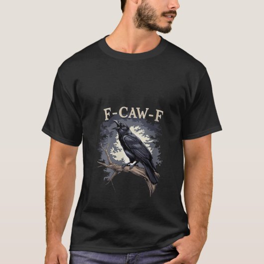 Frauen F Caw F Funny Black Bird Black Crow V Neck T-Shirt (Vorderseite)