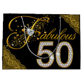 Frauen Fabulous 50 Geburtstag Große Geschenktüte (Rückseite)