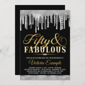 Frauen Fabulous 50 Geburtstagsparty Einladung (Vorne/Hinten)
