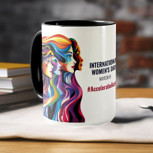Frauen Faces Art   Internationaler Frauentag   IWD Tasse