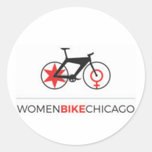 Frauen-Fahrrad Chicago - glatte Fahrrad-Aufkleber Runder Aufkleber