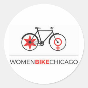 Frauen-Fahrrad Chicago - Runder Aufkleber