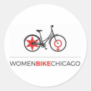 Frauen-Fahrrad Chicago - Schritt-Durch Runder Aufkleber