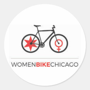 Frauen-Fahrrad Chicago - städtische aufrechte Runder Aufkleber