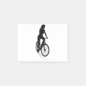 Frauen-Fahrrad-Radfahrer-Reitfahrrad-Silhouette Post-it Klebezettel (Vorderseite)