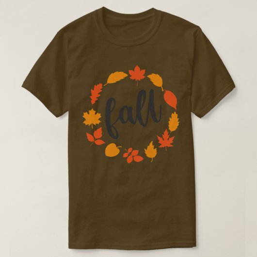 Frauen fallen, fallen mit Blätter, Herbst T-Shirt (Design vorne)
