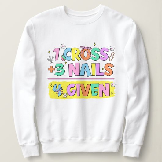 Frauen farbenfrohe Christliche Ostern Sweatshirt (Design vorne)