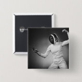 Frauen-Fechten Button (Vorne & Hinten)