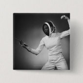 Frauen-Fechten Button (Vorderseite)