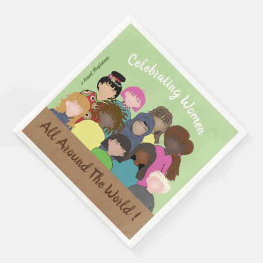 Frauen feiern , März 8 , Papierservietten (Ecke)