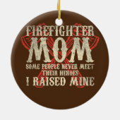 Frauen Feuerwehrfrau Mutter US Feuerwehrfrau Mama Keramik Ornament (Hinten)